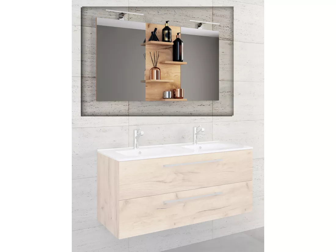 Miroir de salle de bain large miroir Budasi Tablette