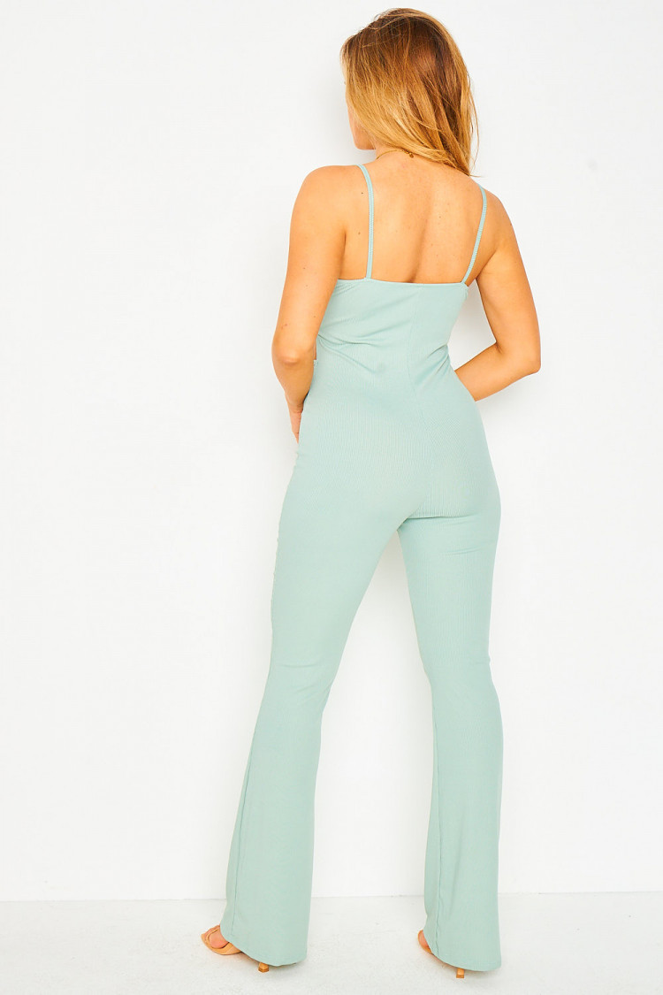 Combi-pantalon verte ajourée