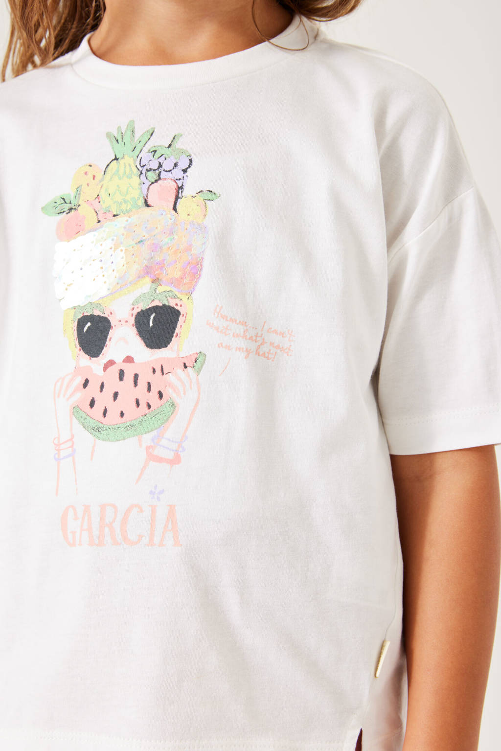 Garcia T-shirt met printopdruk wit