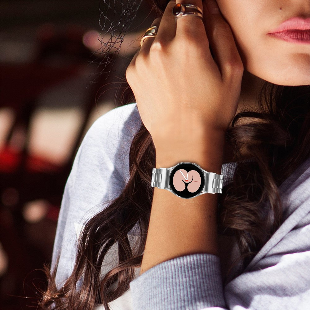 Samsung Galaxy Watch 6 Classic (43mm) Edelstahl Ersatzarmband mit Doppel Butterfly-Verschluss - Silber