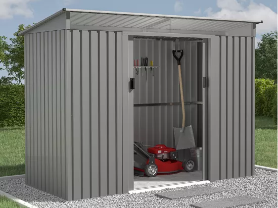 Abri de jardin métal en acier galvanisé gris 3,23 m² - FOLCO