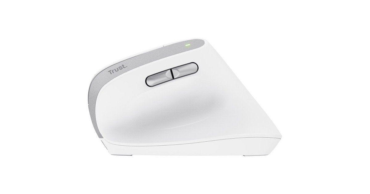 TrustBayo II Ergonomische draadloze muis  (Wit, 800 dpi - 2.400 dpi)