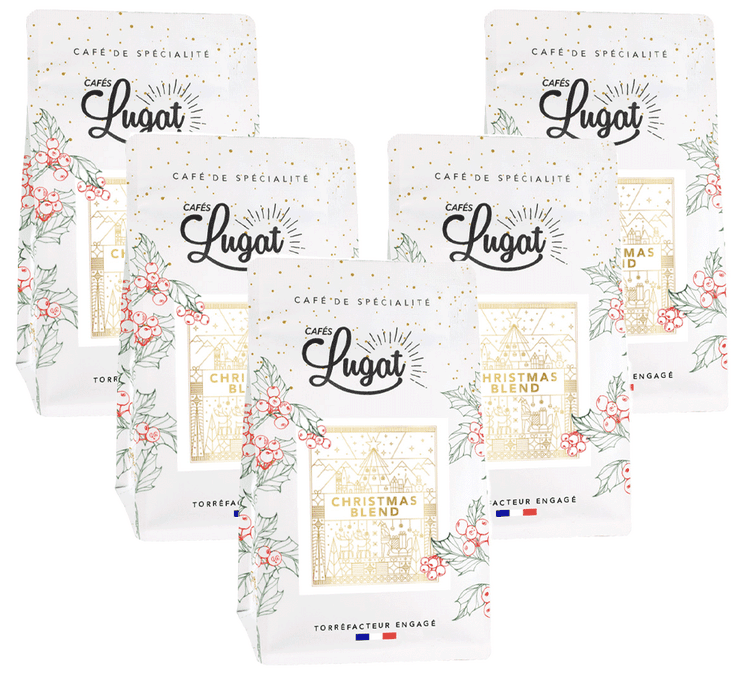 5 x 200g - Café en grain Christmas Blend - Cafés Lugat