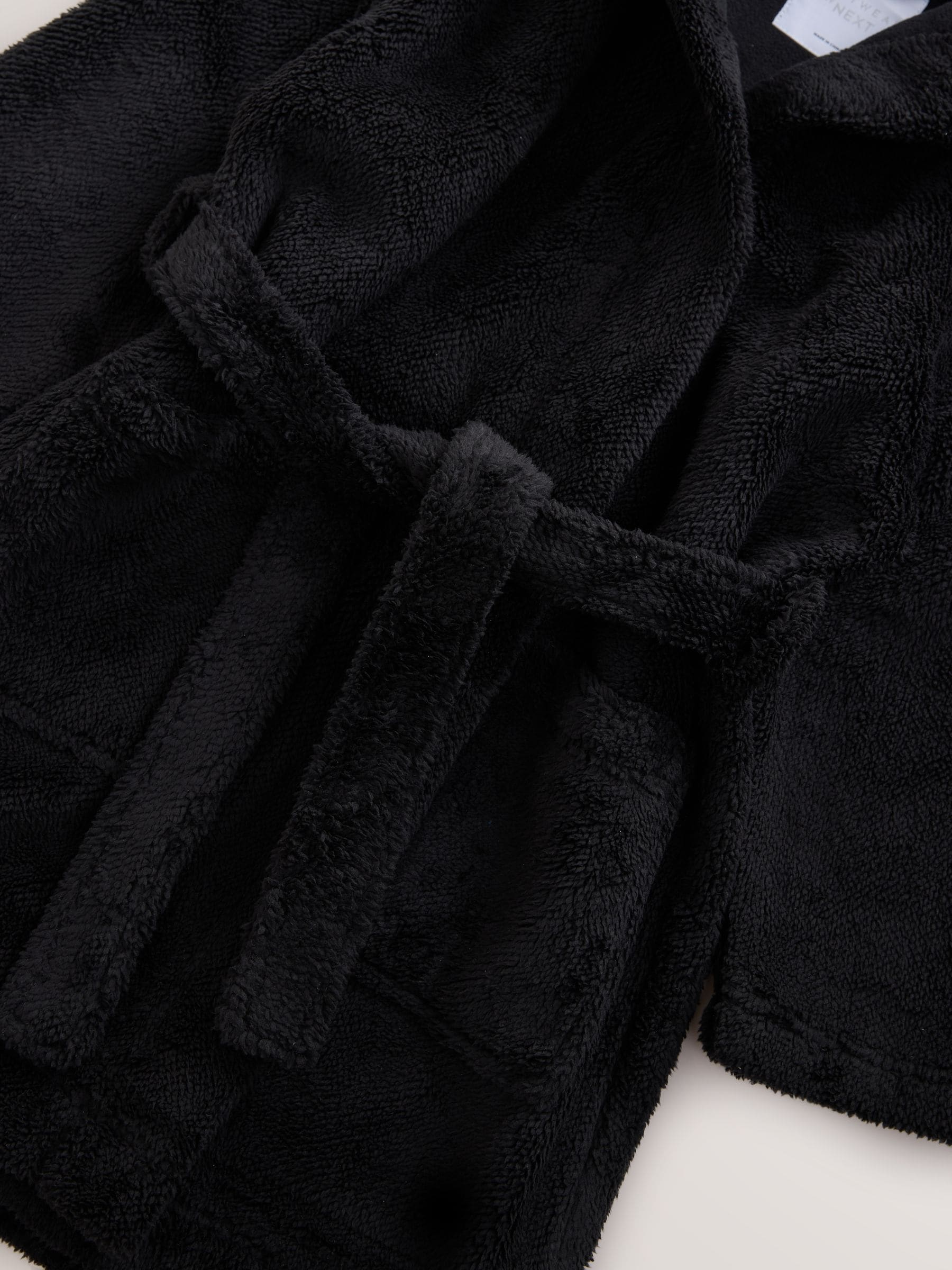 Zwart - Fleece badjas (1,5-16jr)