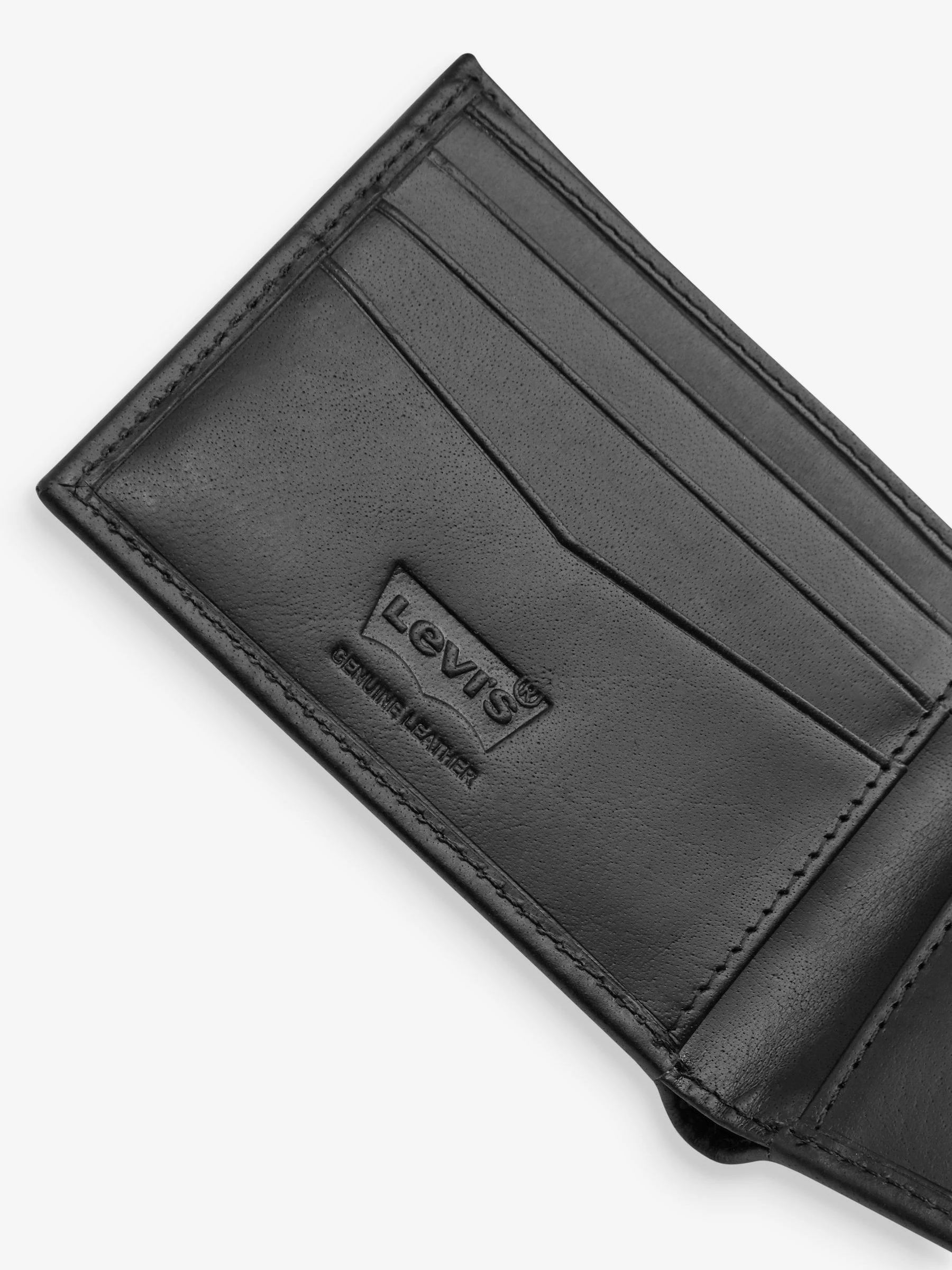 Zwart - Levi's® leren portemonnee