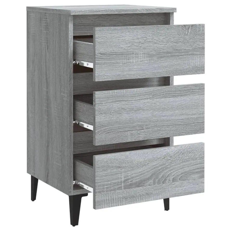 vidaXL - Nachtkastje - Grijs - Bewerkt hout