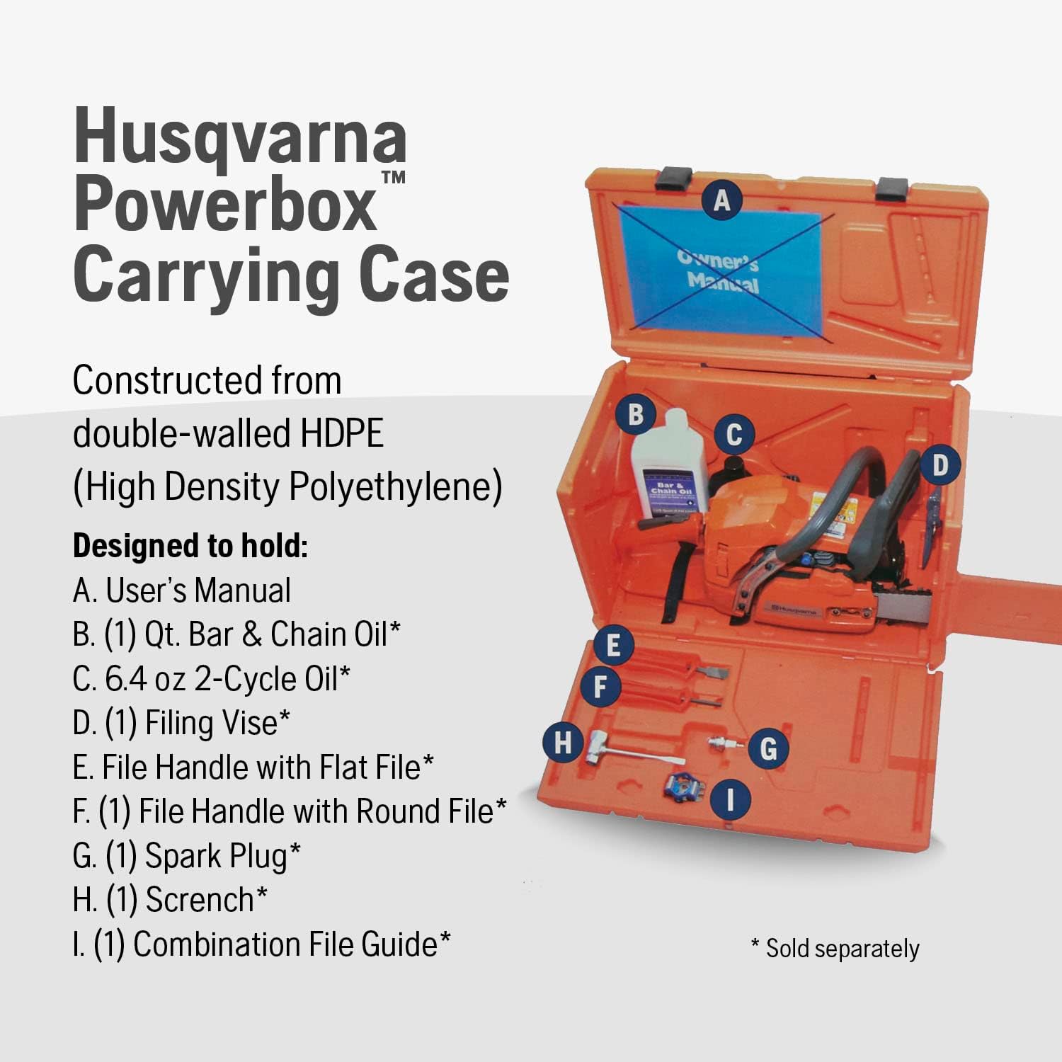 Husqvarna 100000107 Powerbox Motorsäge, der Fall für 455 Rancher, 460, 372 x p und 575 x p