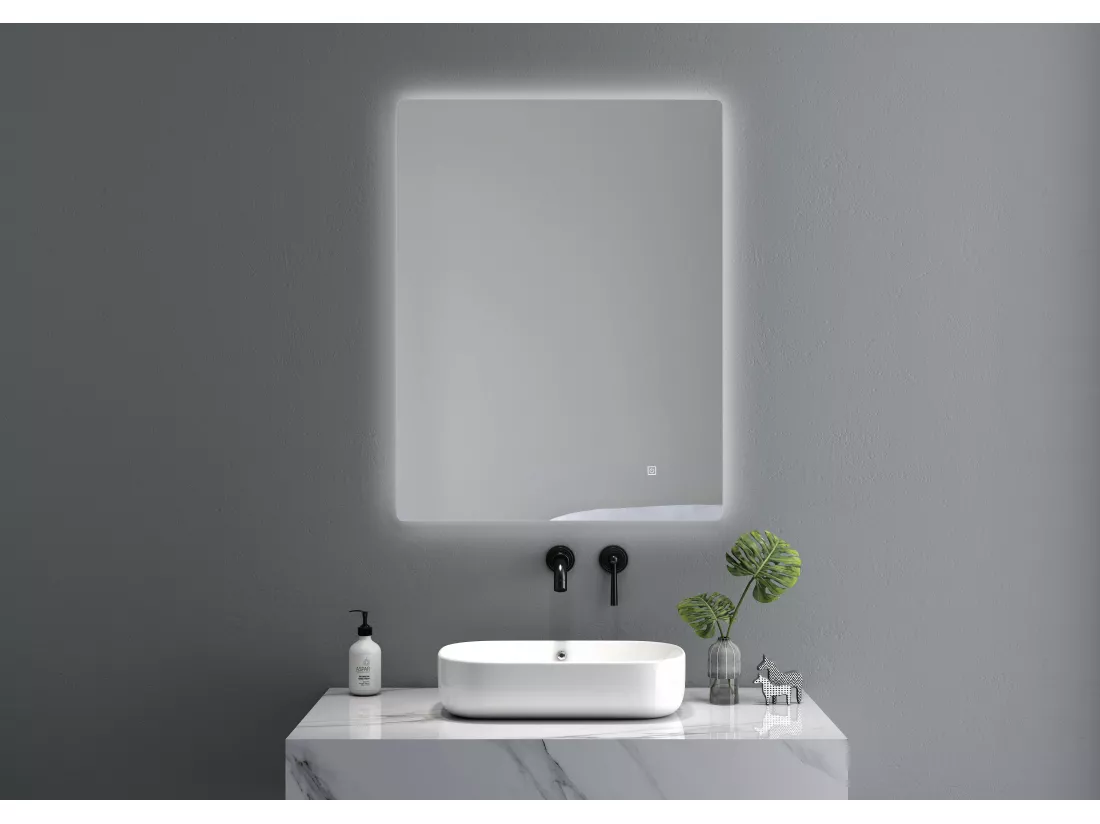 LuxuryBain- Miroir de salle de bain LED 60x80cm à luminosité variable- LB-85070-60-80