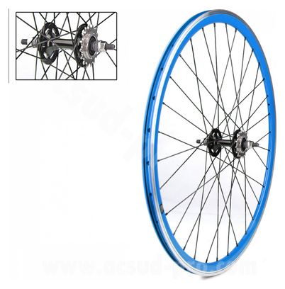 ROUE ARRIERE VELOX 700C FIXIE BLEU ALU MOYEU FLIP FLOP