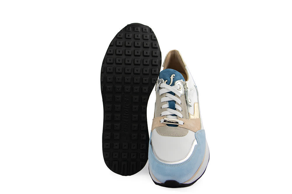 Footnotes Sneaker Elke White Suede Iceblue H