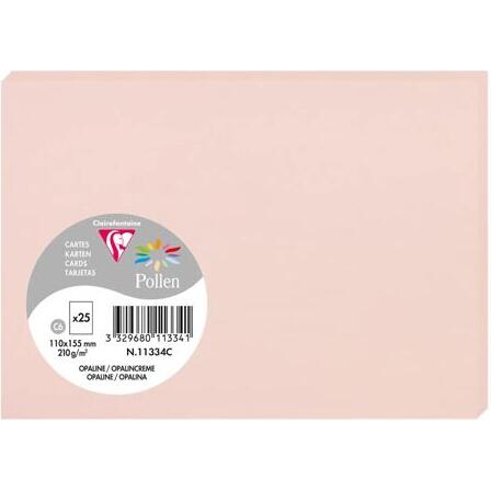 Paquet de 25 cartes simples Pollen 110x155mm 210g/m2 - Opaline