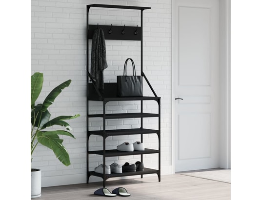 VIDAXL - Penderie Porte-vêtements et rangement des chaussures noir 70x34x184 c...