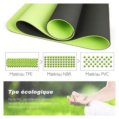 Tapis de Yoga  Tapis Gym  Couleur Vert  183x61x0.6 cm  Tapis de Sol pour Sport  Fitness