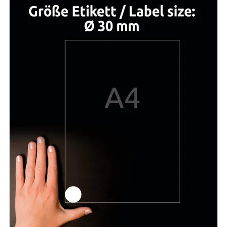 Avery Zweckform L4716REV-20 Wiederablösbare, wetterfeste Etiketten, Ø 30 mm, 20 Bogen/960 Etiketten, weiß