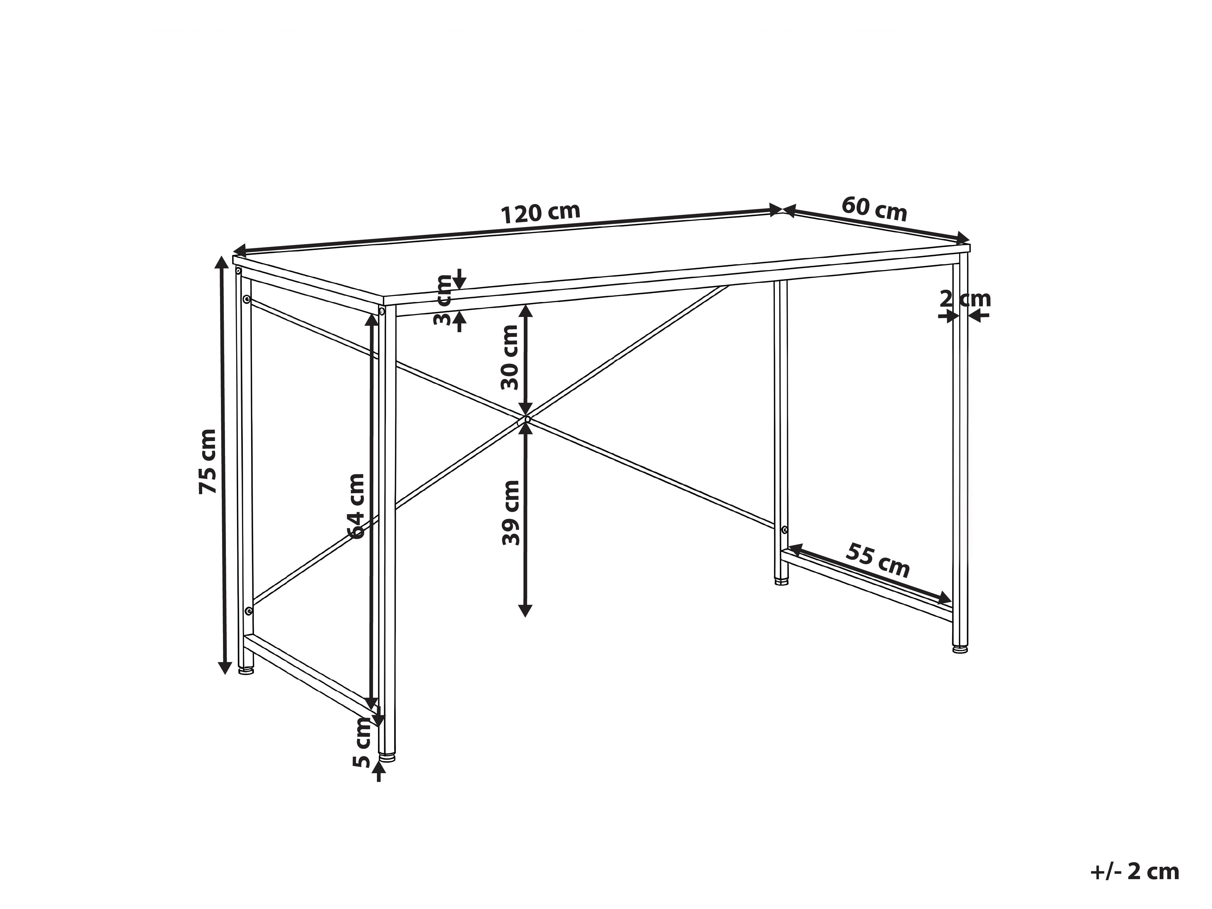 Bureau ANDASTE Lichtbruin/wit 120 cm 60 cm