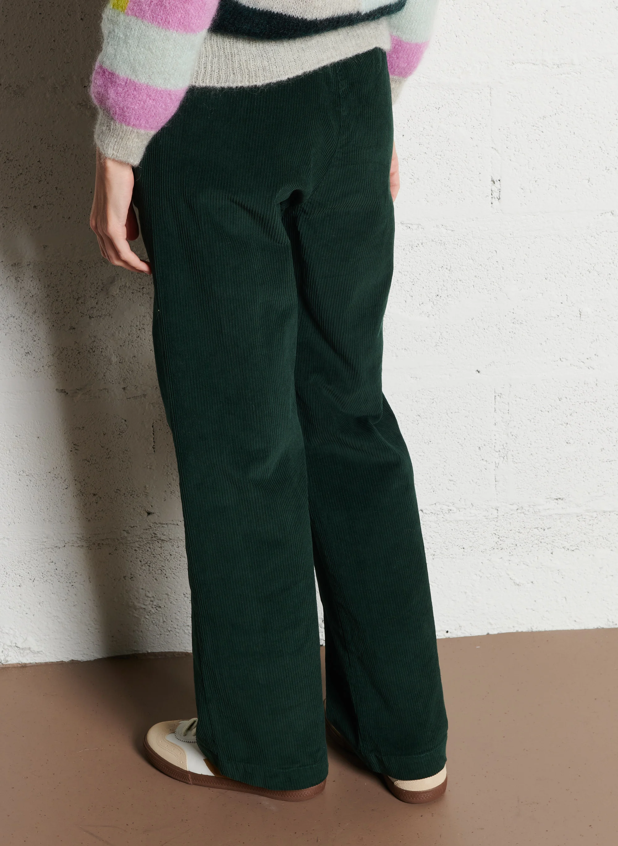SIANOU - Pantalon droit en coton mélangé | Vert