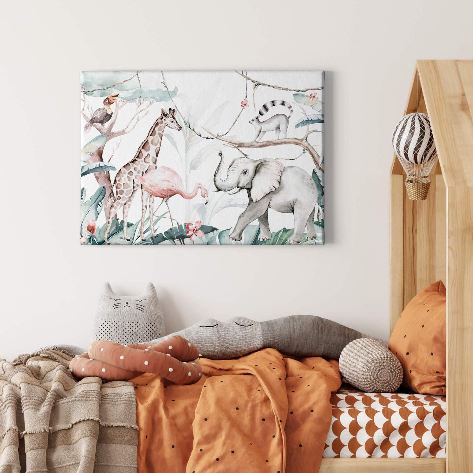 Leinwandbild TIERDSCHUNGEL - braun-beige - 70x50 cm