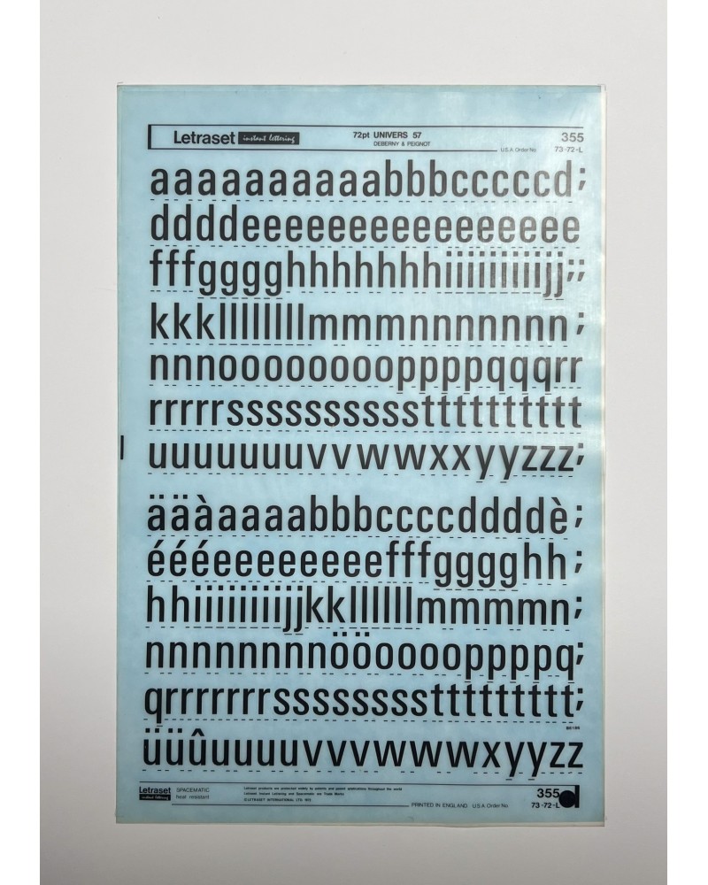 Letraset 355 - UNIVERS 57 -72pt