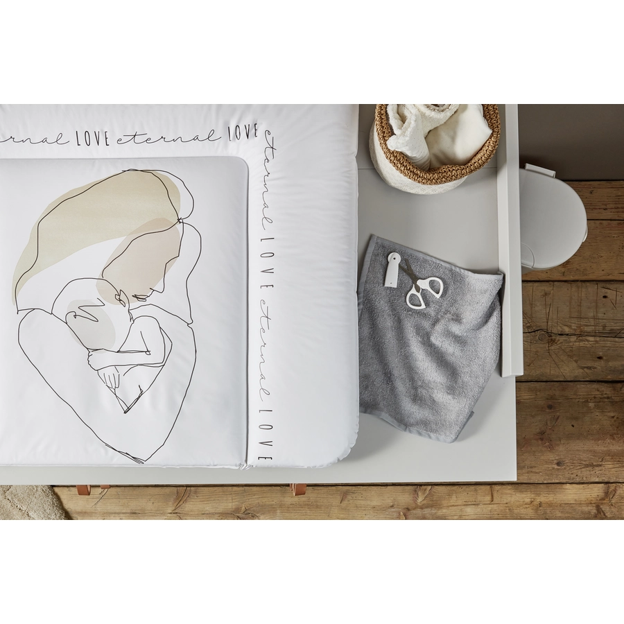 Rotho Wickelauflage Breit Motiv Line-Art Eternal Love 85 x 72 x 5 cm