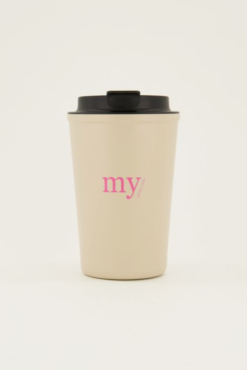 Beige koffie beker