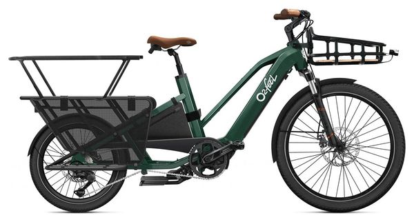 Vélo Cargo Longtail Électrique O2 Feel Equo Cargo Power 4.2 Shimano Deore 10V 720 Wh 20/26'' Vert Émeraude  Pack Family