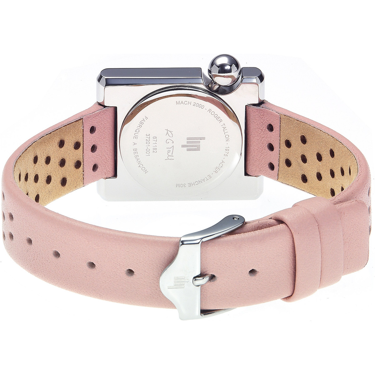 Montre Lip femme acier cuir rose