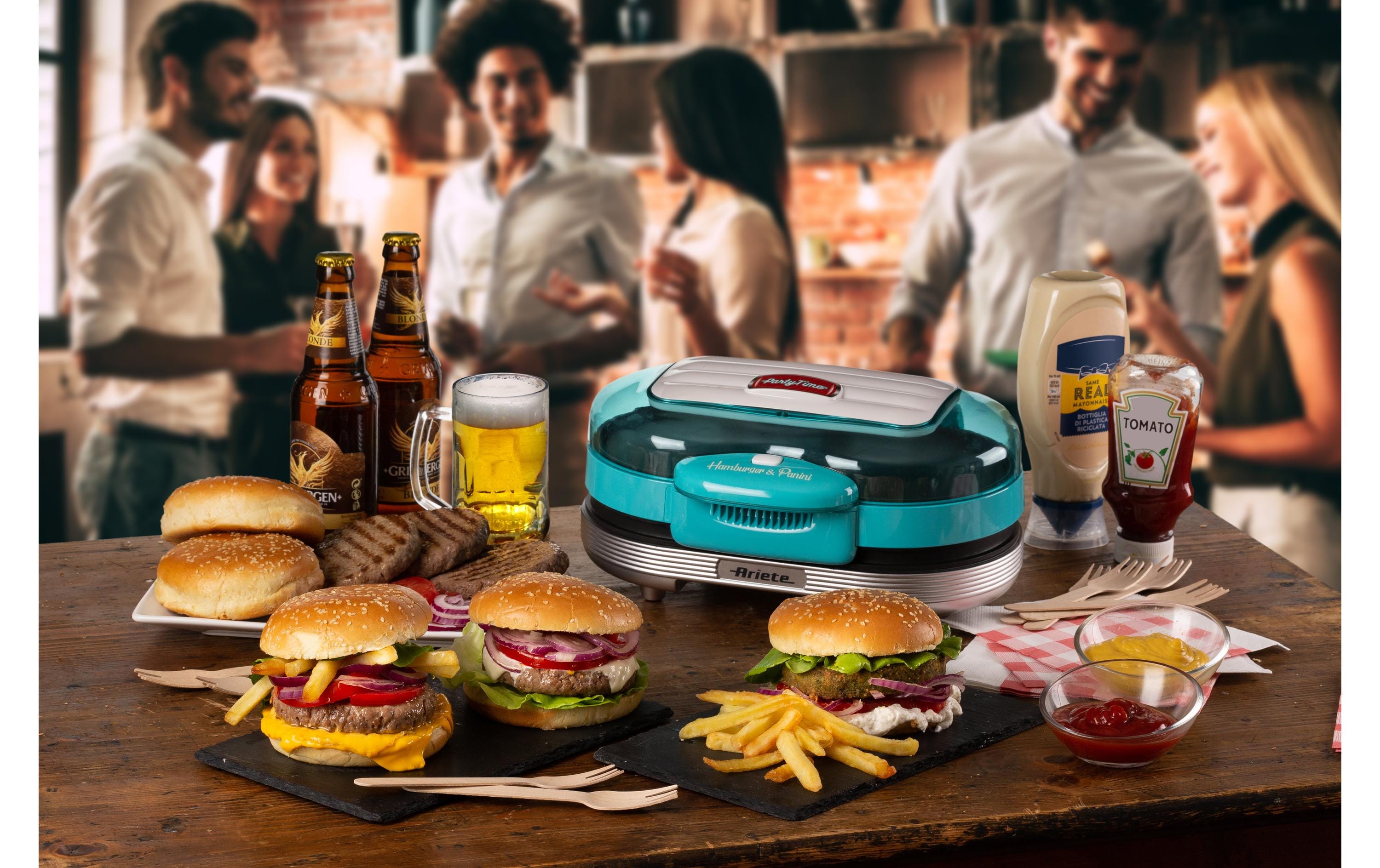 Hamburger-Grill Party Time ARI-205-BL 1200 W, BlauHamburger-Maschine