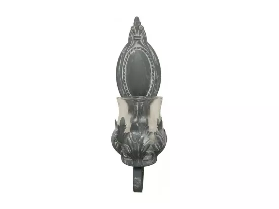 Bougeoir mural en métal gris 38 x 12 cm