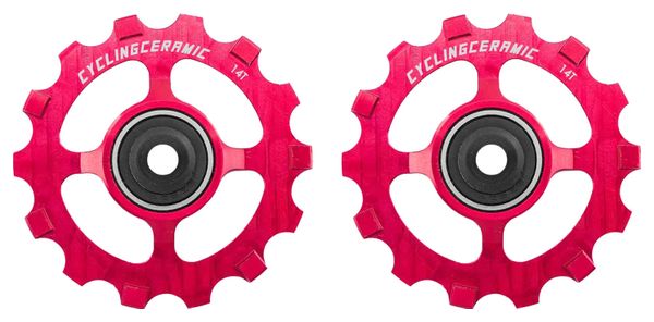 Galets CyclingCeramic Narrow 14T pour Dérailleur Sram 12V Rouge