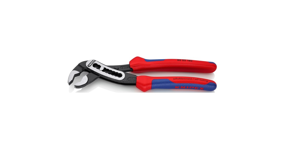 KNIPEXAlligator Waterpomptang 88 02 180 zweedse- / waterpomp-tang  (Zwart/rood, 180 mm)