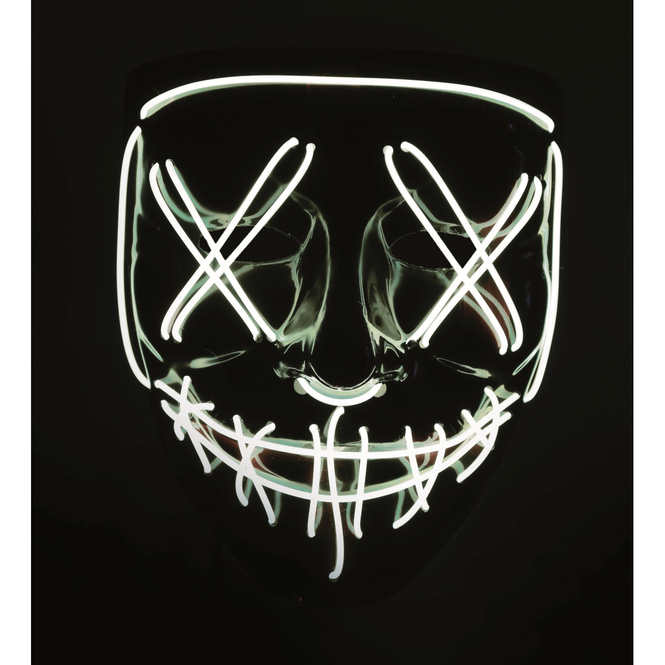 Leuchtende Halloweenmaske - für Erwachsene  - weiß