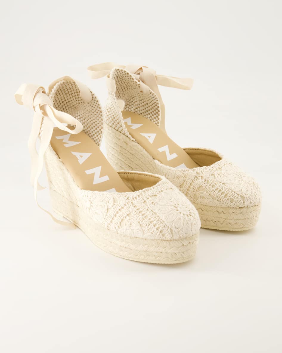 Manebi Yucatan Wedges in Beige