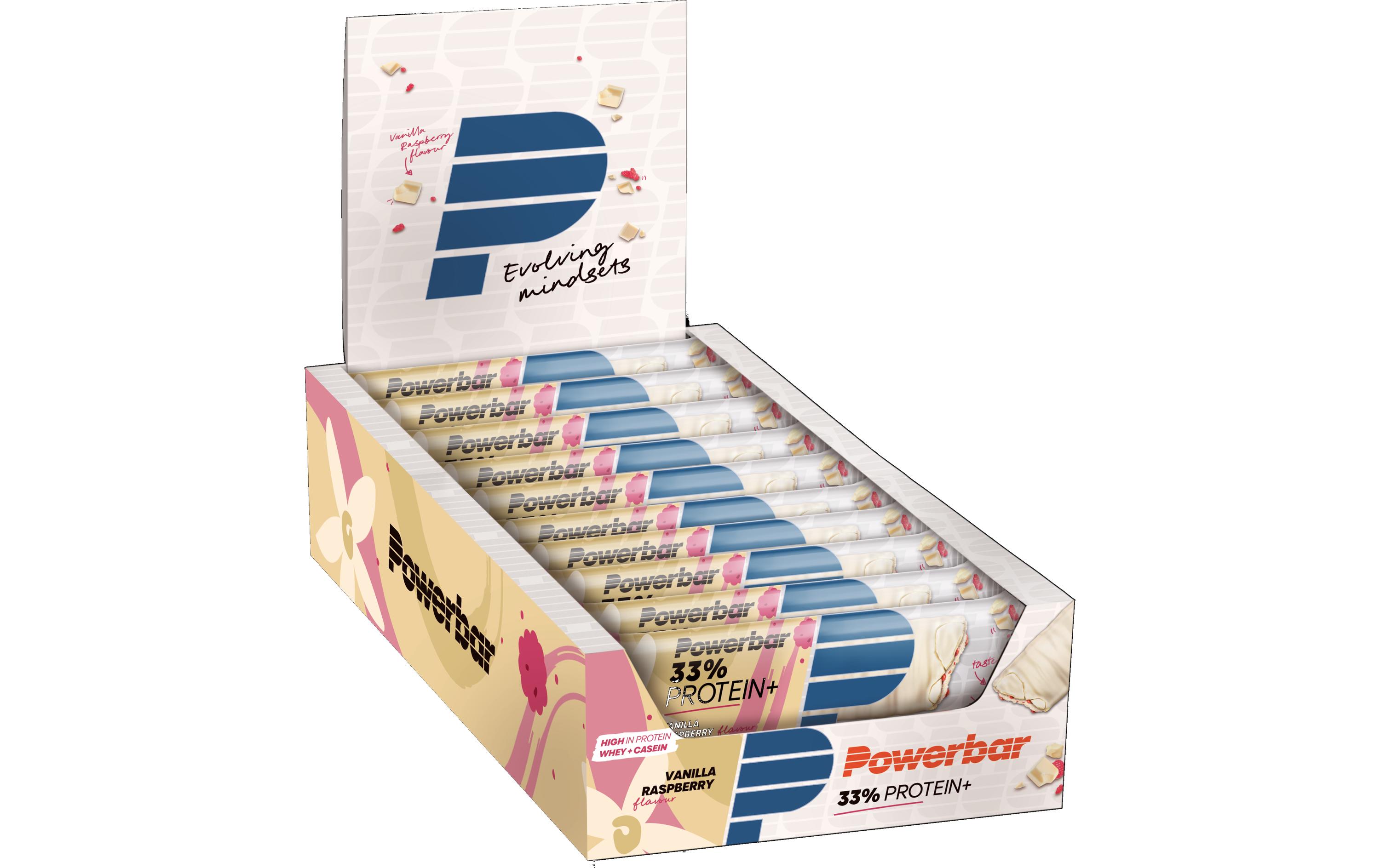Riegel 33% Protein Plus Vanille-HimbeereProteinriegel, Box mit 10 Stück à 90 g