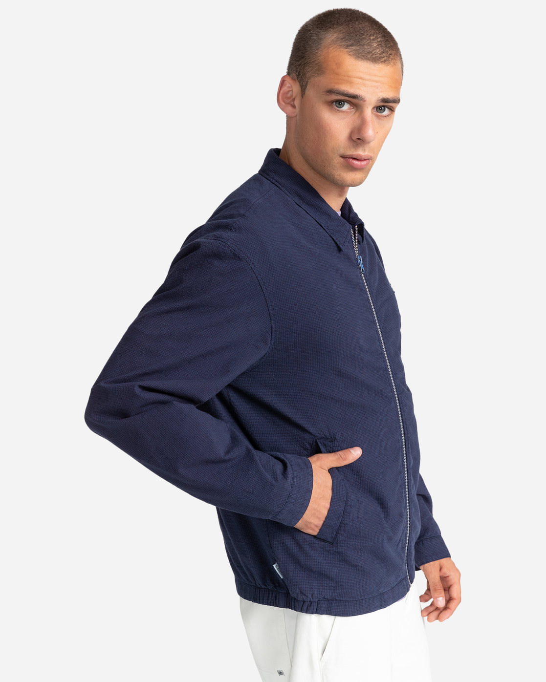 Element Parker Gingham Jacket Blue