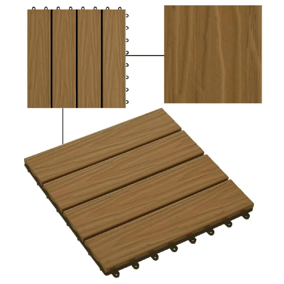 vidaXL Carreau Terrasse WPC 30x30