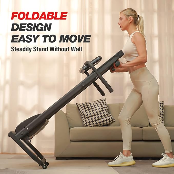 Esteira manual Kotia, não elétrica, com inclinação de 10°, compacta e dobrável, ideal para caminhadas e corridas em apartamentos e residências (Modelo GHN213)