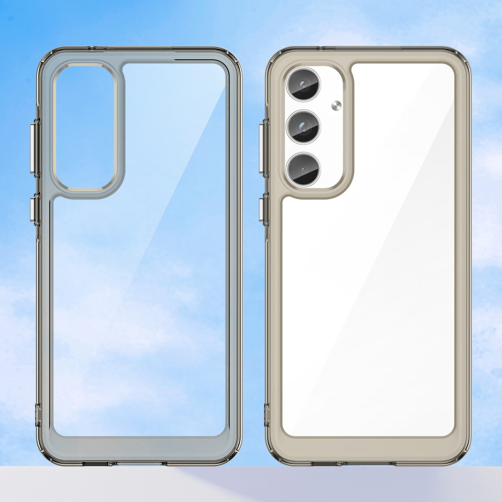 Samsung Galaxy A55 Hybrid Hülle TPU Bumper Acryl Rückseite - Transparent / Grau