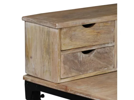 Bureau Bois de manguier massif et acier 110 x 50 x 96 cm