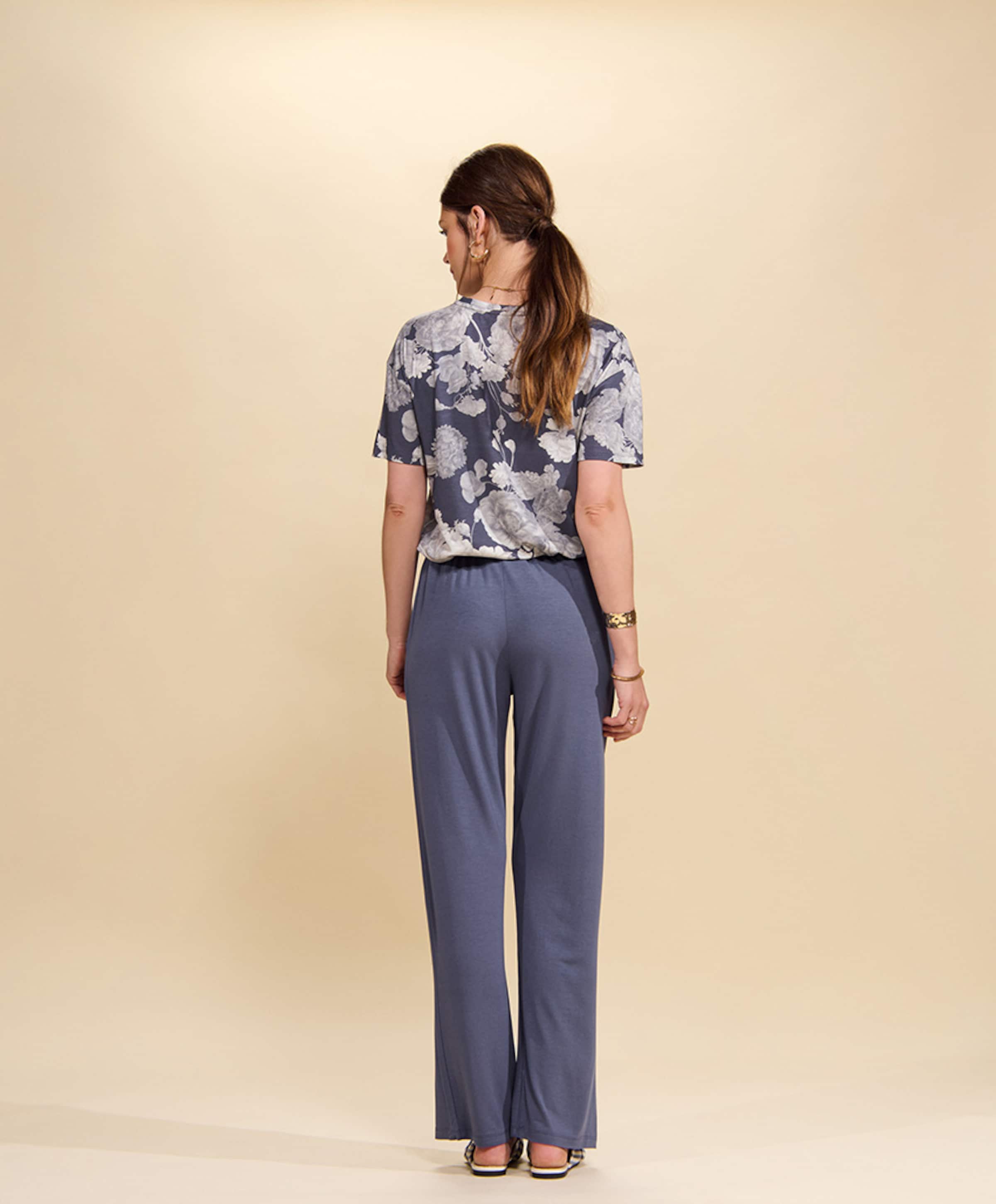Essenza Dames pyjamabroek blauw