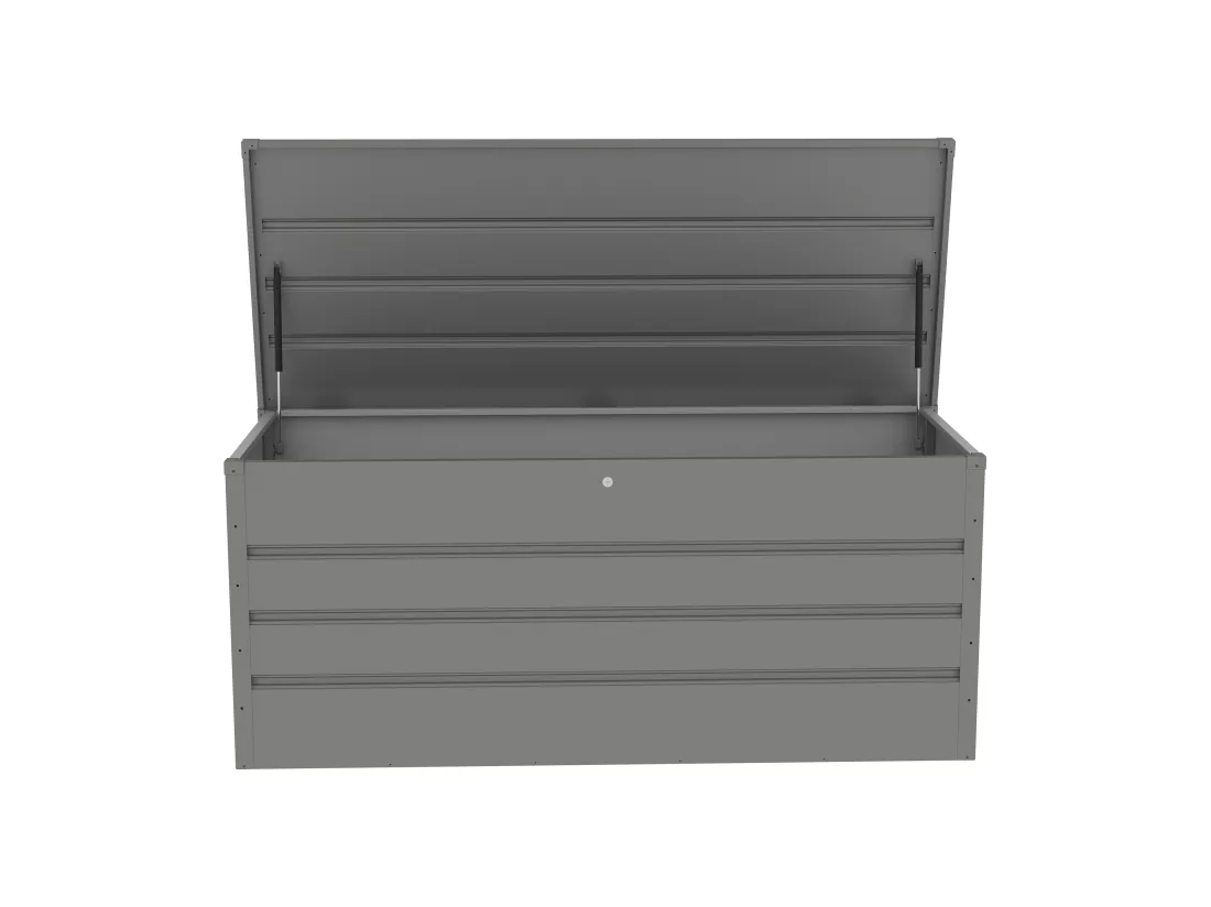 Coffre de rangement de jardin en acier galvanisé gris - 750L - TOMASO