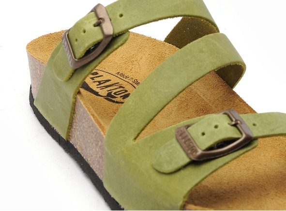 Plakton mules et sabots plats femme cp bolino 341210 vert