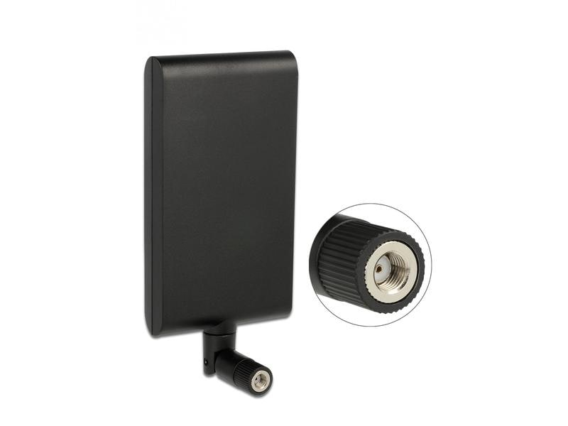 Delock WLAN-Antenne 802.11 ac/a/h/b/g/n RP-SMA 10 dBi Runds Delock WLAN 802.11 ac/a/h/b/g/n Antenne RP-SMA Stecker 7.5 - 10 dBi direktional mit Kippgelenk schwarz
