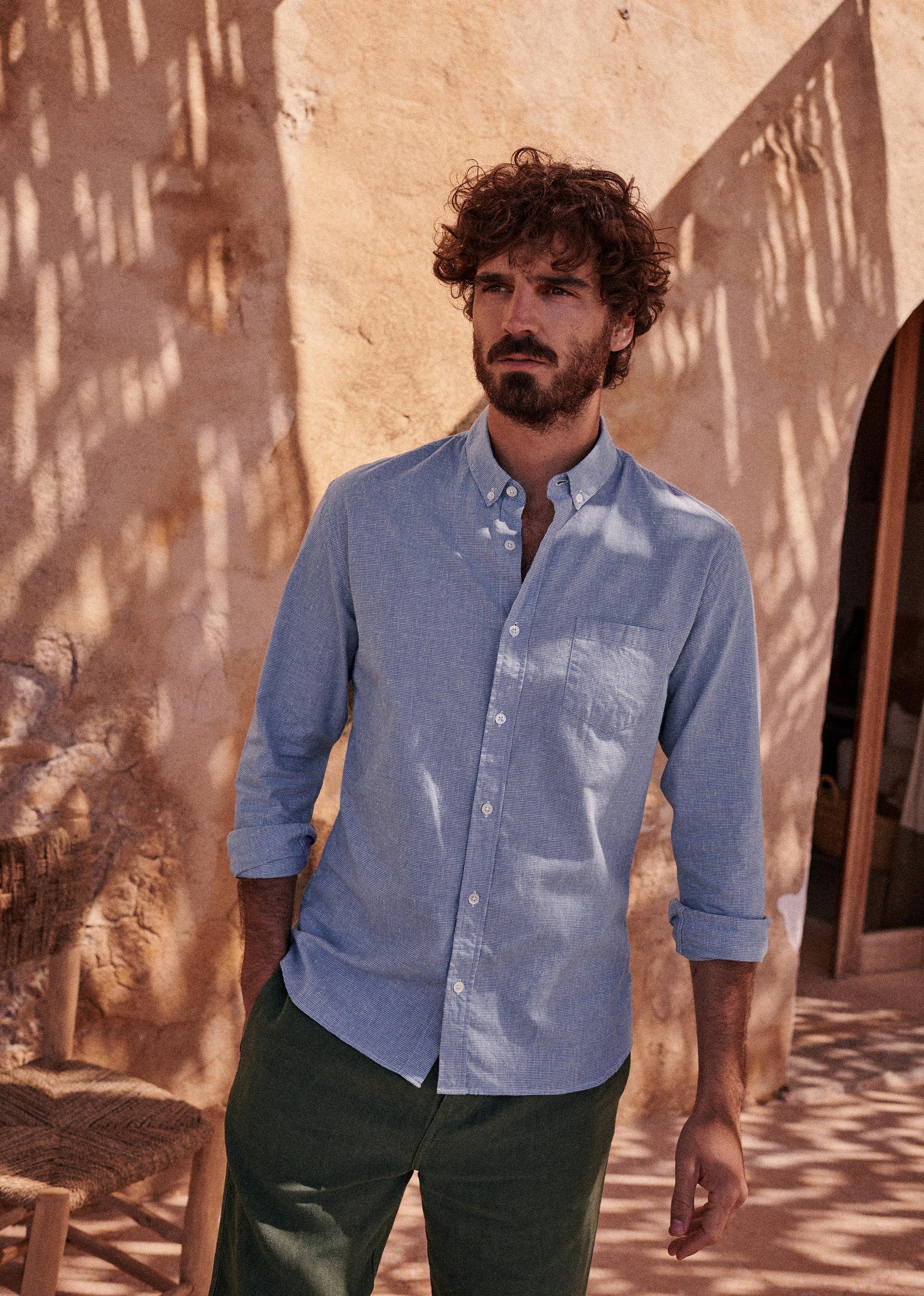 Chemise Charlie Pied de Poule - Bleu - POUR LUI 5906569