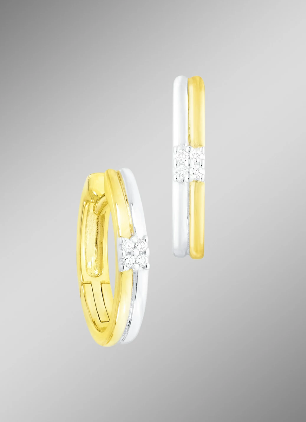 Zeitlose Creolen in Bicolor mit Brillanten