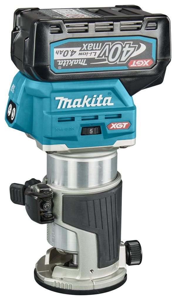Makita RT001GM206 Accu Boven- en kantenfrees   geleiderail adapter XGT 40V Max 4.0Ah in Mbox