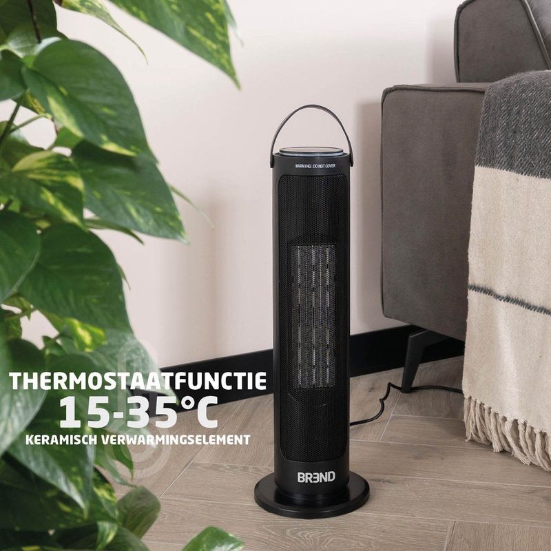 BREND Elektrische Kachel - ECO-modus - 15-35 °C - 2000W - Zwart