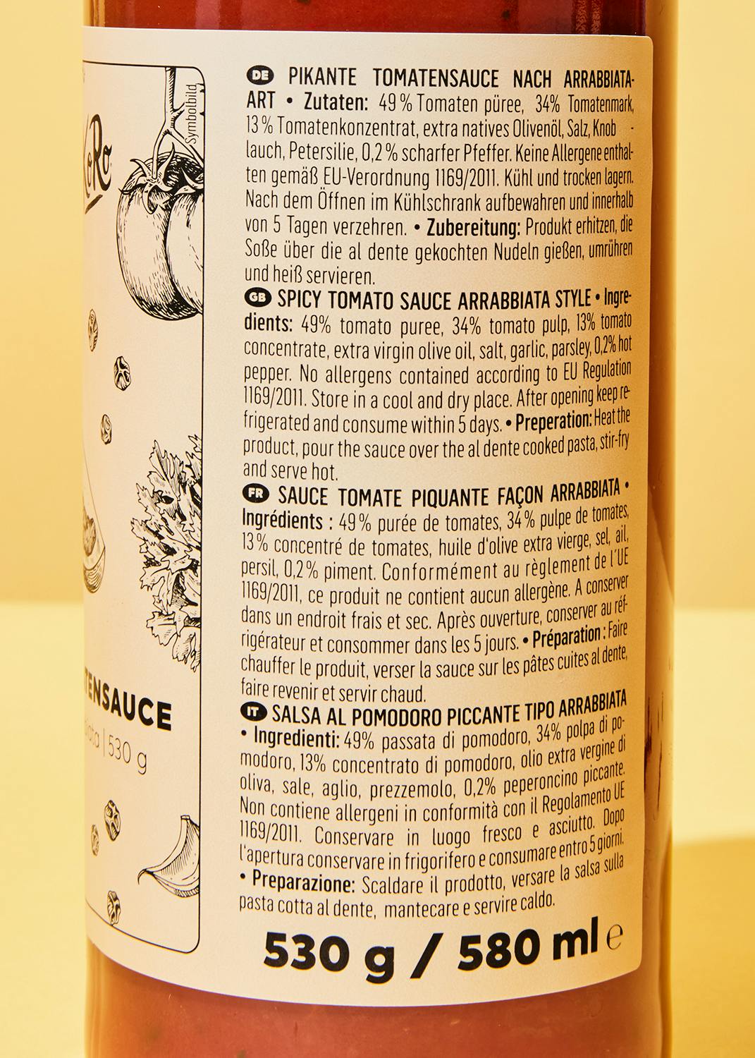 Tomatensoße Arrabbiata 530 g