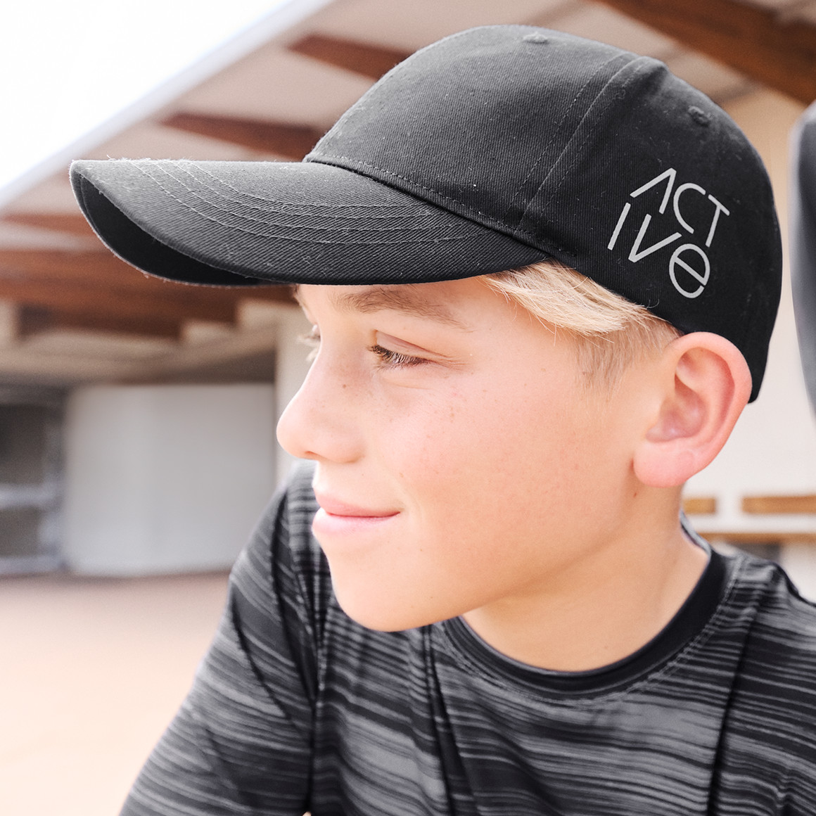 Beatwear Kinder Kappe mit Klettverschluss schwarz