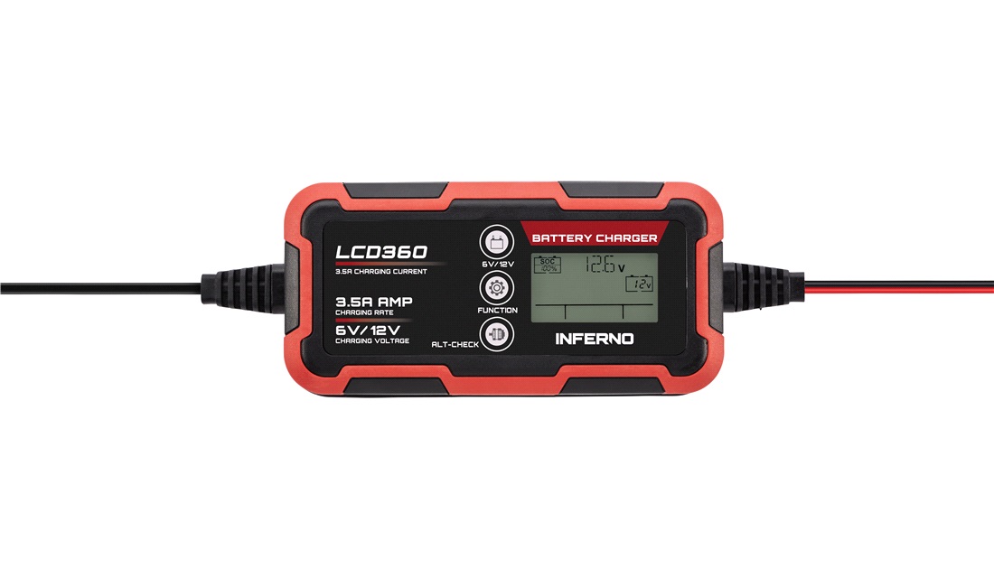 Inferno LCD360 6/12V 1.0/3.5A Batterilader