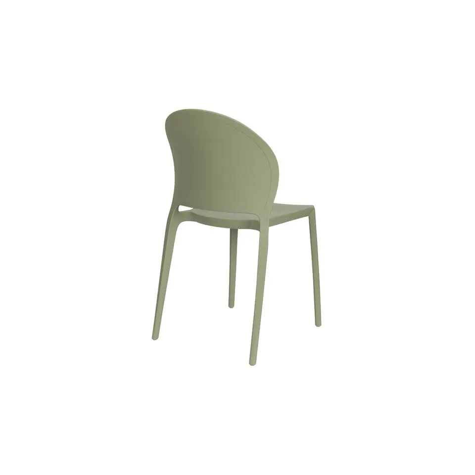 Tuinstoel Kunstof Groen - Zitdiepte 43cm - 52x45x82cm - Sjoerd - Set van 4